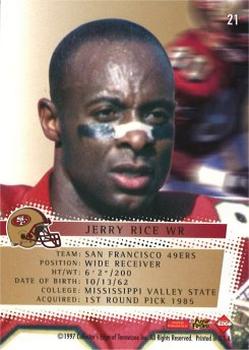 1997 Collector's Edge Extreme - Force #21 Jerry Rice Back