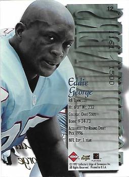 1997 Collector's Edge Extreme - Forerunners #12 Eddie George Back