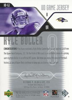 2004 Upper Deck - UD Game Jerseys #KB-GJ Kyle Boller Back