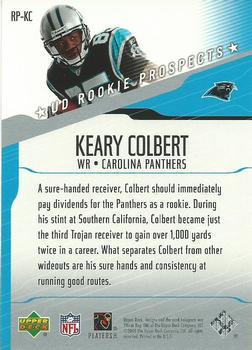 2004 Upper Deck - UD Rookie Prospects #RP-KC Keary Colbert Back