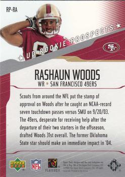 2004 Upper Deck - UD Rookie Prospects #RP-RA Rashaun Woods Back