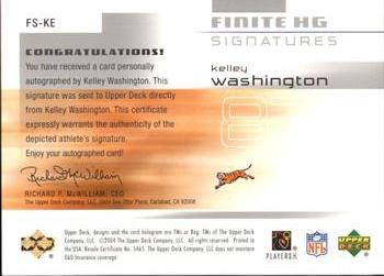 2004 Upper Deck Finite - Finite HG Signatures #FS-KE Kelley Washington Back