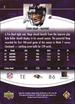 2004 Upper Deck Foundations - Exclusive Gold #7 Todd Heap Back