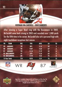 2004 Upper Deck Foundations - Exclusive Gold #92 Keenan McCardell Back