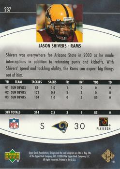2004 Upper Deck Foundations - Exclusive Gold #237 Jason Shivers Back