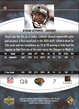 2004 Upper Deck Foundations - Exclusive Rainbow Silver #45 Byron Leftwich Back