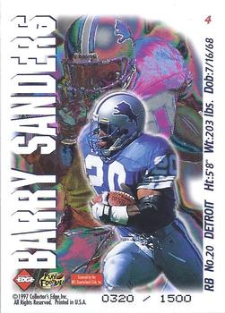 1997 Collector's Edge Masters - Night Games #4 Barry Sanders Back