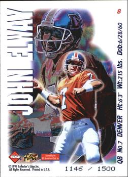 1997 Collector's Edge Masters - Night Games #8 John Elway Back