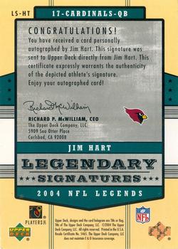 2004 Upper Deck Legends - Legendary Signatures #LS-HT Jim Hart Back