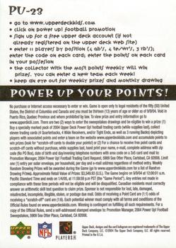 2004 Upper Deck Power Up - Stickers #PU-23 Donovan McNabb Back
