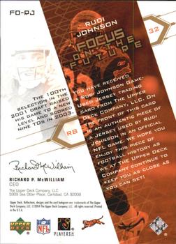 2004 Upper Deck Reflections - Focus on the Future Jerseys Gold #FO-RJ Rudi Johnson Back