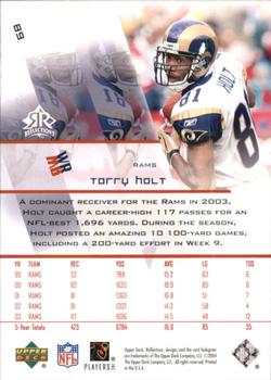 2004 Upper Deck Reflections - Red #89 Torry Holt Back