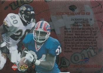 1997 Collector's Edge Masters - Playoff Game Ball #1 Natrone Means / Thurman Thomas Back