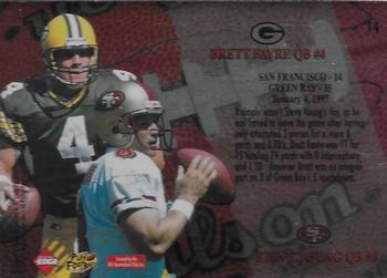 1997 Collector's Edge Masters - Playoff Game Ball #14 Brett Favre / Steve Young Back