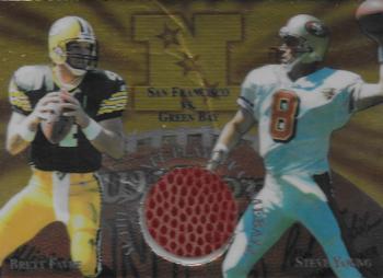 1997 Collector's Edge Masters - Playoff Game Ball #14 Brett Favre / Steve Young Front