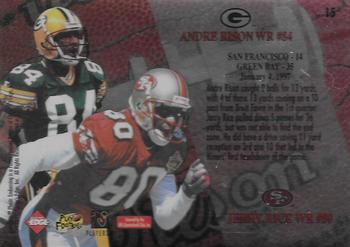 1997 Collector's Edge Masters - Playoff Game Ball #15 Andre Rison / Jerry Rice Back