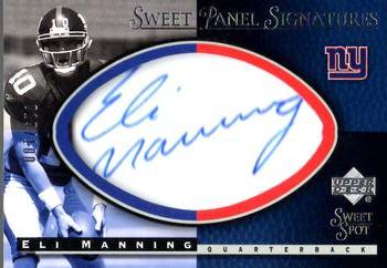 2004 Upper Deck Sweet Spot - Sweet Panel Signatures #SP-EM Eli Manning Front