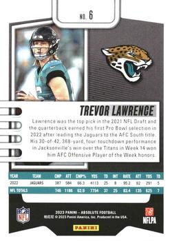 2023 Panini Absolute #6 Trevor Lawrence Back