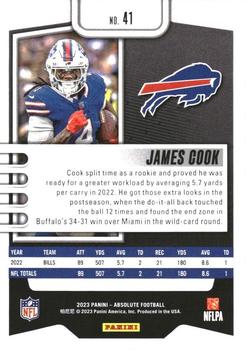 2023 Panini Absolute #41 James Cook Back