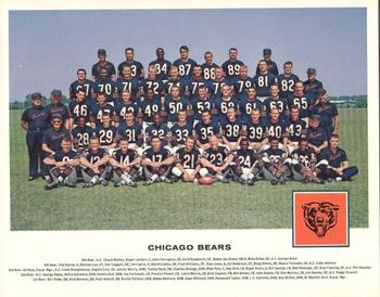 1962 Tang Team Photos #NNO Chicago Bears Front