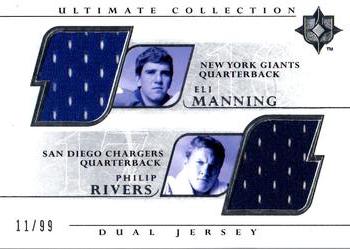 2004 Upper Deck Ultimate Collection - Game Jersey Duals #UGJ2-EP Eli Manning / Philip Rivers Front