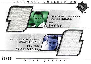 2004 Upper Deck Ultimate Collection - Game Jersey Duals #UGJ2-FM Brett Favre / Peyton Manning Front