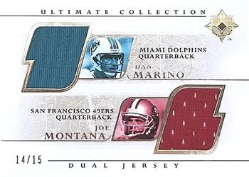 2004 Upper Deck Ultimate Collection - Game Jersey Duals Gold #UGJ2-MM Dan Marino / Joe Montana Front