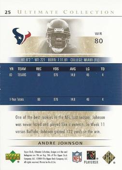 2004 Upper Deck Ultimate Collection - Gold #25 Andre Johnson Back