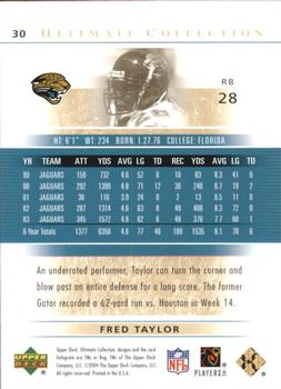 2004 Upper Deck Ultimate Collection - Gold #30 Fred Taylor Back