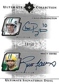 2004 Upper Deck Ultimate Collection - Ultimate Signatures Duals #US2-PF Chad Pennington / Brett Favre Front