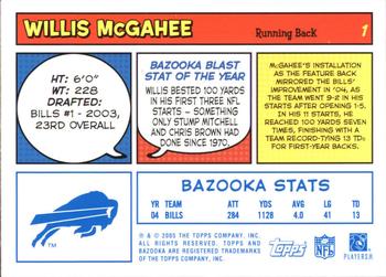 2005 Bazooka - Blue #1 Willis McGahee Back