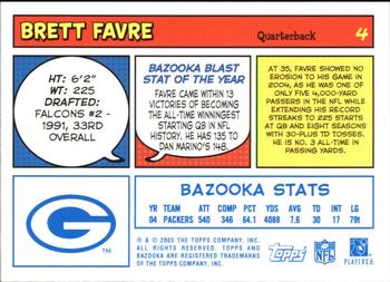 2005 Bazooka - Blue #4 Brett Favre Back