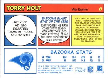 2005 Bazooka - Blue #6 Torry Holt Back