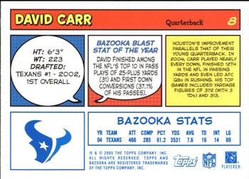 2005 Bazooka - Blue #8 David Carr Back