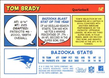 2005 Bazooka - Blue #12 Tom Brady Back