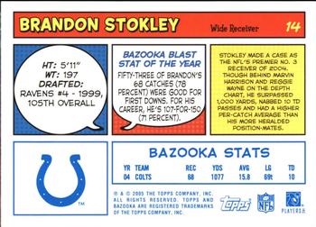 2005 Bazooka - Blue #14 Brandon Stokley Back