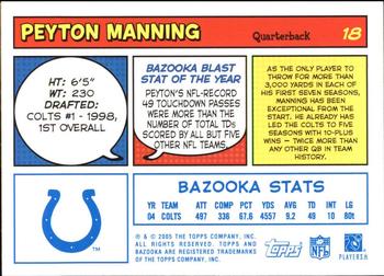 2005 Bazooka - Blue #18 Peyton Manning Back