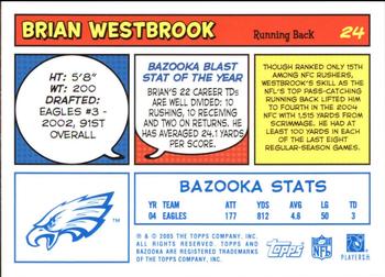2005 Bazooka - Blue #24 Brian Westbrook Back