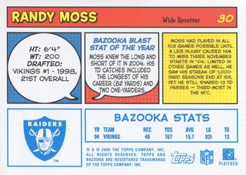 2005 Bazooka - Blue #30 Randy Moss Back