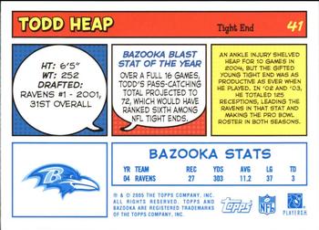 2005 Bazooka - Blue #41 Todd Heap Back