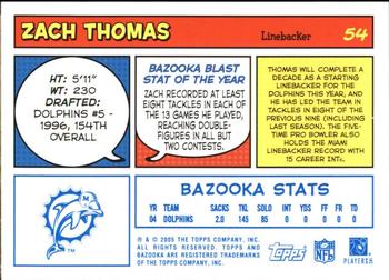 2005 Bazooka - Blue #54 Zach Thomas Back