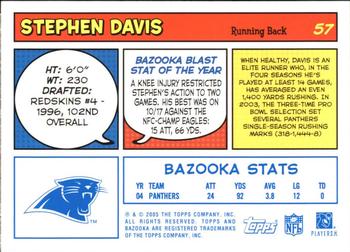 2005 Bazooka - Blue #57 Stephen Davis Back