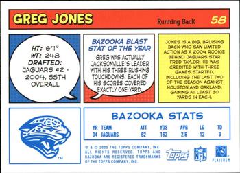 2005 Bazooka - Blue #58 Greg Jones Back