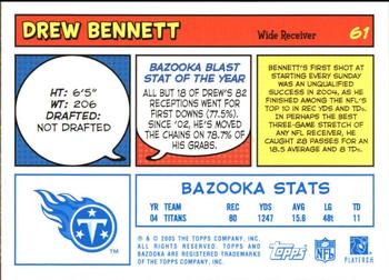 2005 Bazooka - Blue #61 Drew Bennett Back