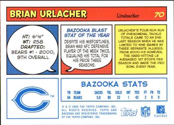 2005 Bazooka - Blue #70 Brian Urlacher Back