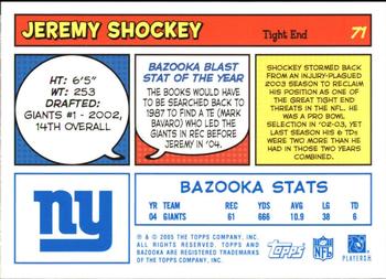 2005 Bazooka - Blue #71 Jeremy Shockey Back