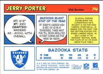 2005 Bazooka - Blue #74 Jerry Porter Back