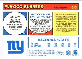 2005 Bazooka - Blue #88 Plaxico Burress Back