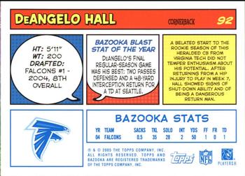 2005 Bazooka - Blue #92 DeAngelo Hall Back