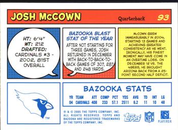 2005 Bazooka - Blue #93 Josh McCown Back